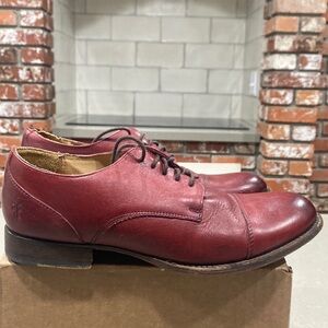 frye erin oxford dark red burgundy womens 10